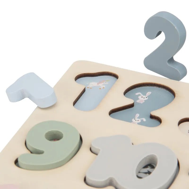 PolarPlay Chunky Wooden Number Puzzle Shape Sorting Toy