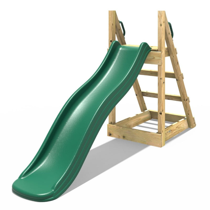 Rebo 6FT Free Standing Slide with Wooden Platform – Dark Green