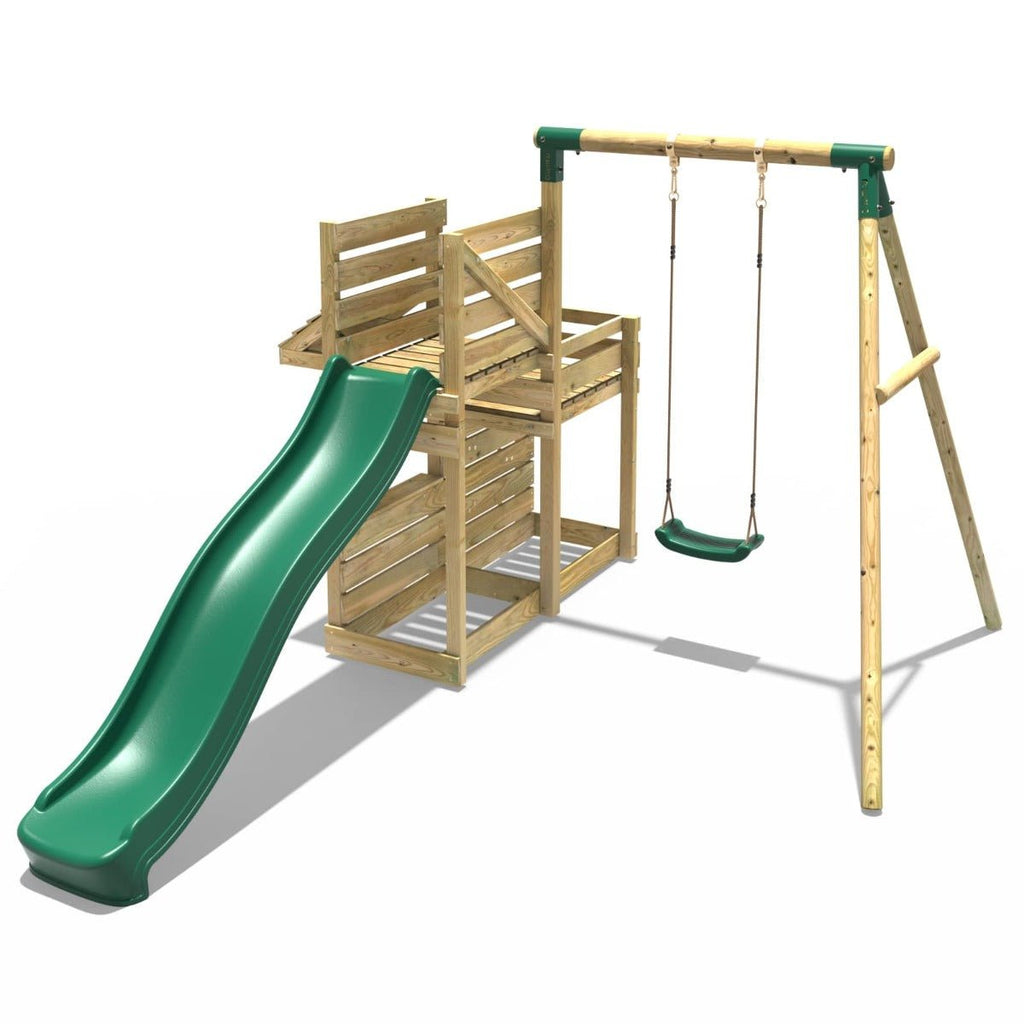 Outdoor swing best sale slide set